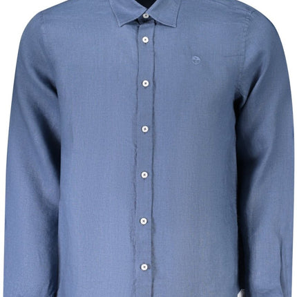 SEO. NORTH SAILS Langarmshirt Herren Blau – Italienischer Kragen aus 100% Lino - Blau (BL0787) Linkreich