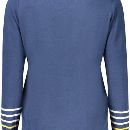 SEO. NORTH SAILS Rosa Pullover Damen – V - Ausschnitt Langarm - Shirt mit Logo - Details - Blau Linkreich