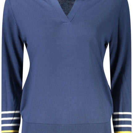 SEO. NORTH SAILS Rosa Pullover Damen – V - Ausschnitt Langarm - Shirt mit Logo - Details - Blau Linkreich