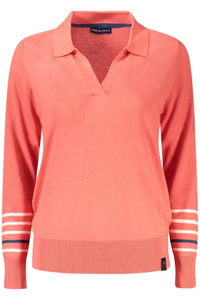 SEO. NORTH SAILS Rosa Pullover Damen – V - Ausschnitt Langarm - Shirt mit Logo - Details - Rosa Linkreich