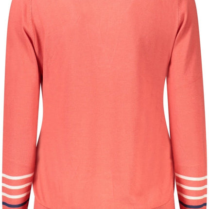 SEO. NORTH SAILS Rosa Pullover Damen – V - Ausschnitt Langarm - Shirt mit Logo - Details - Rosa Linkreich