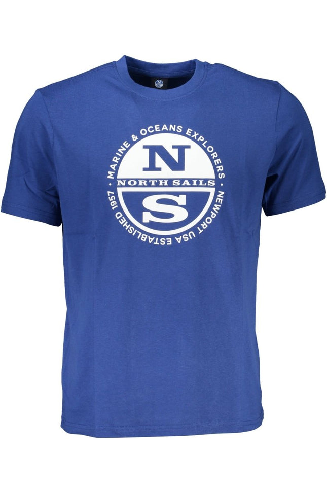 SEO. NORTH SAILS T-Shirt Herren Kurzarm Blau – Logo-Print aus 100% Baumwolle - Blau Linkreich