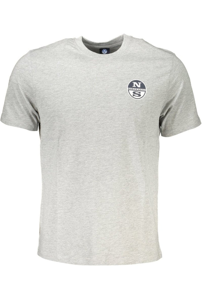 SEO. NORTH SAILS T-Shirt Herren Kurzarm Grau – Logo-Print aus Baumwollmix - Grau Linkreich