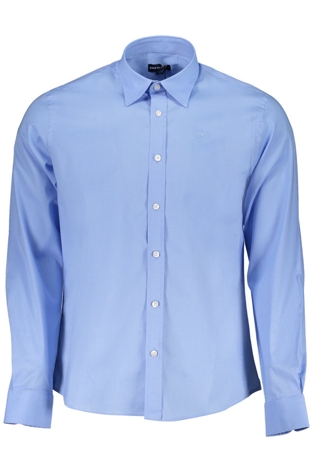 NORTH SAILS Herren Langarmhemd Blau – Italienischer Kragen aus Bio-Baumwolle