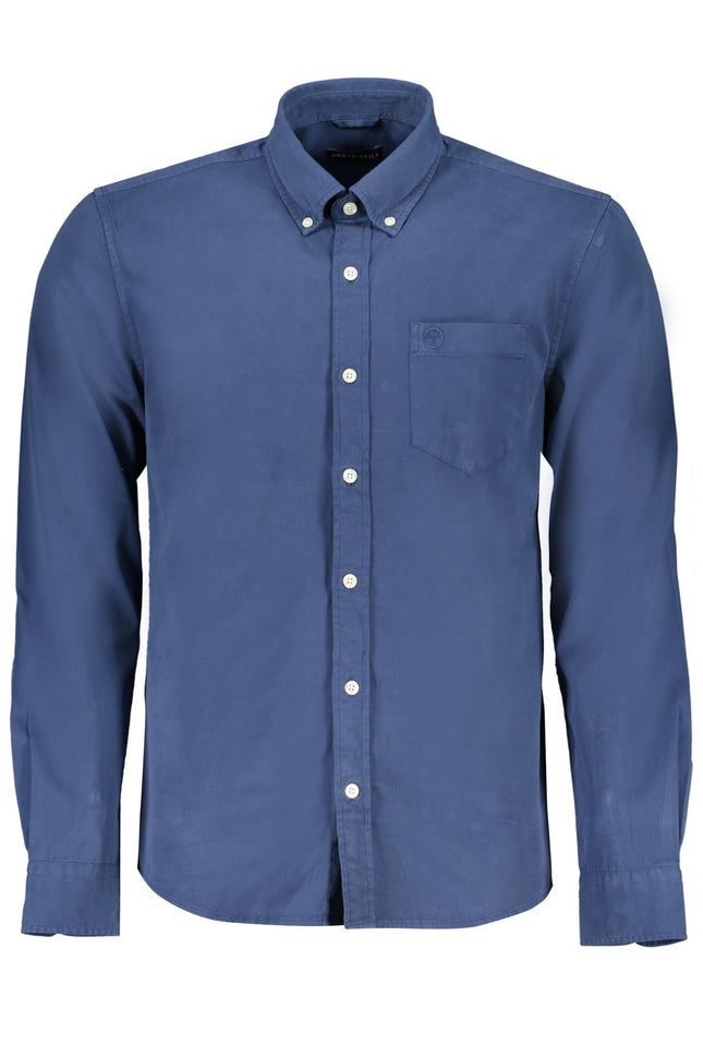 NORTH SAILS Herren Langarmhemd Blau – Regular Fit aus Bio-Baumwolle