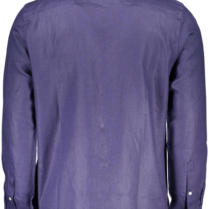 NORTH SAILS Langarmshirt Herren Blau – Italienischer Kragen aus 100% Leinen