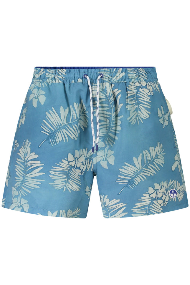 NORTH SAILS Badeanzug Herren Blau – Gemusterte Badeboxershorts mit Ocean Positive