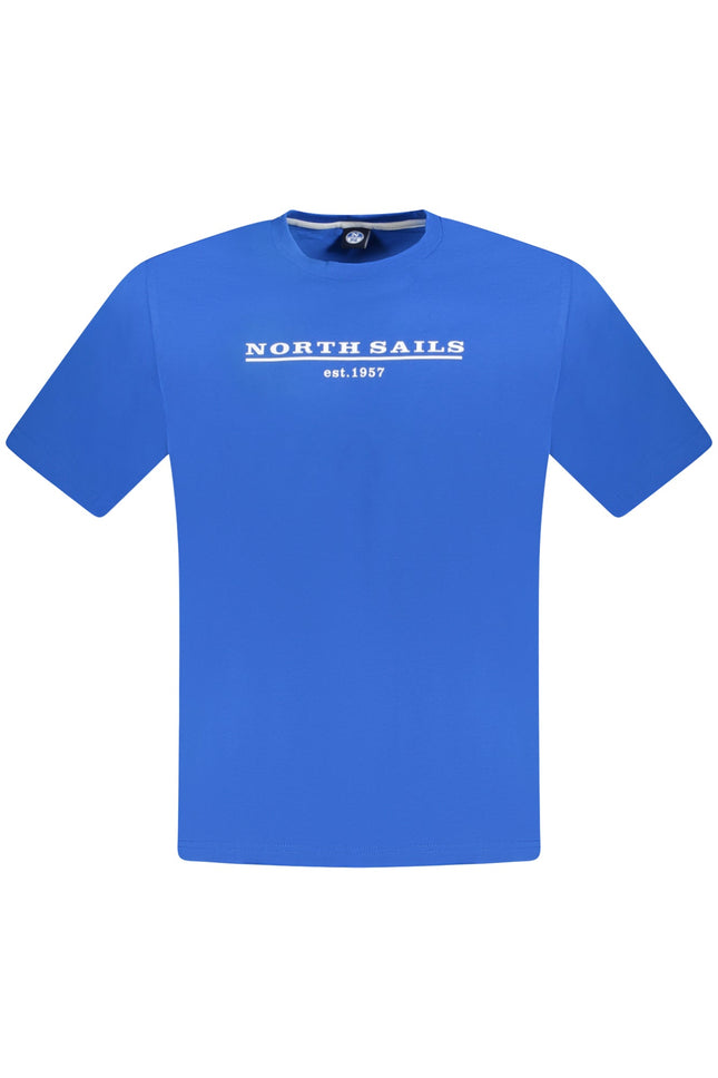 NORTH SAILS Kurzarm-T-Shirt Herren Blau – Logo-Druck aus ägyptischer Baumwolle