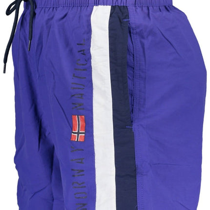 SEO. NORWAY 1963 Badeboxer Herren – Elastischer Bund mit Schnürung & praktischen Taschen - Blau Linkreich