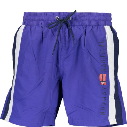 SEO. NORWAY 1963 Badeboxer Herren – Elastischer Bund mit Schnürung & praktischen Taschen - Blau Linkreich