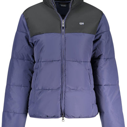 SEO. NORWAY 1963 Damen Jacke schwarz – Langärmlige Winterjacke mit Reißverschluss - Blau Linkreich