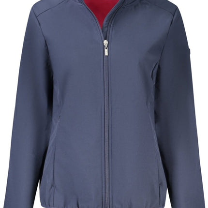 SEO. NORWAY 1963 Damenjacke Grau – Softshell mit Fleecefutter für Herbst/Winter - Blau Linkreich