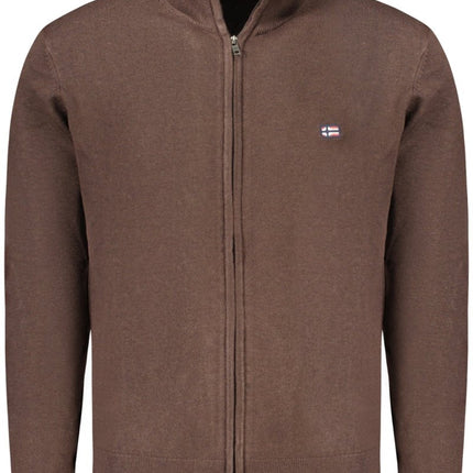 SEO. NORWAY 1963 Herren-Cardigan Grau – Langarm mit Reißverschluss für Herbst/Winter - Braun Linkreich