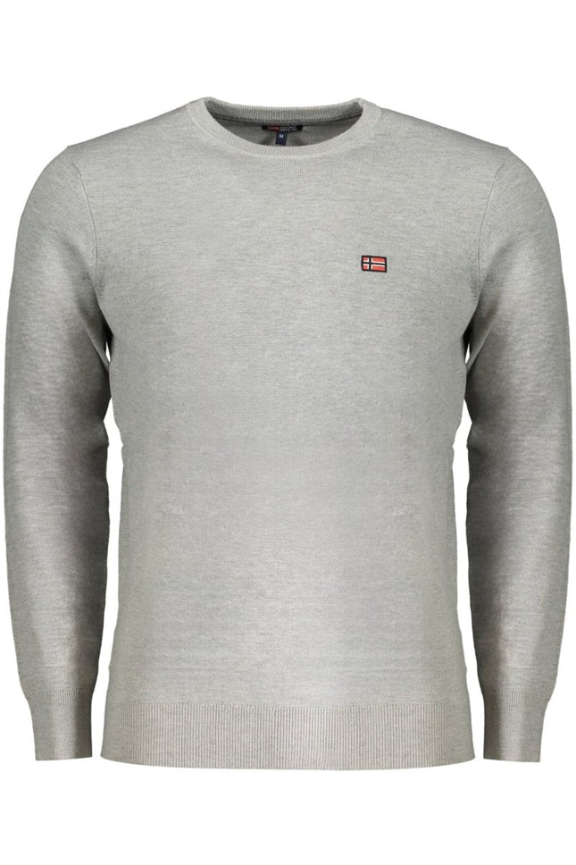 SEO. NORWAY 1963 Herren Pullover Grau – Langarm mit Stickerei für Herbst/Winter - Grau Linkreich