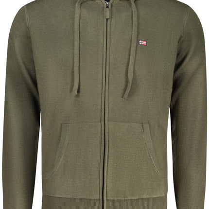 SEO. NORWAY 1963 Strickjacke Herren – Blaue Kapuzenjacke für Herbst/Winter - Grün Linkreich