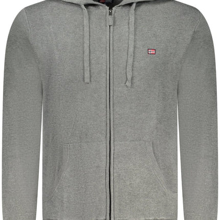 SEO. NORWAY 1963 Strickjacke Herren – Blaue Kapuzenjacke für Herbst/Winter - Grau Linkreich
