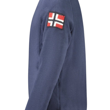 SEO. NORWAY 1963 Sweatshirt Herren mit Reißverschluss – Fleece - Wärme für Herbst/Winter - Blau Linkreich