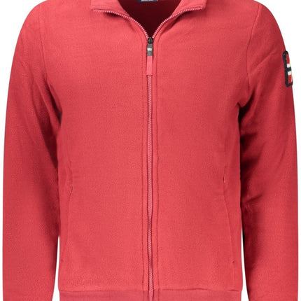 SEO. NORWAY 1963 Sweatshirt Herren mit Reißverschluss – Fleece - Wärme für Herbst/Winter - Rot Linkreich