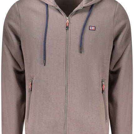 SEO. NORWAY 1963 Sweatshirt Herren mit Reißverschluss – Hoodie für Herbst/Winter - Braun Linkreich