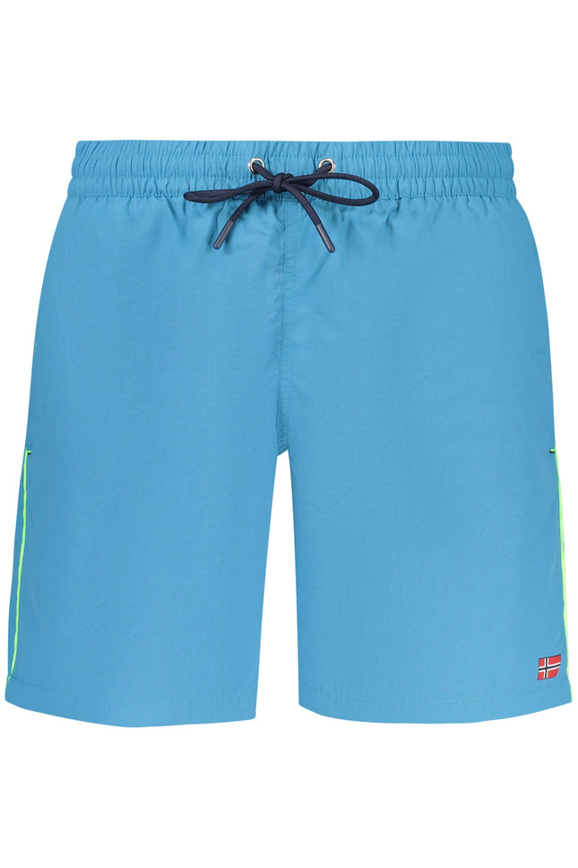 NORWAY 1963 Badehose Herren – Blaue Badeboxer mit Kontrastdetails und Logo-Print