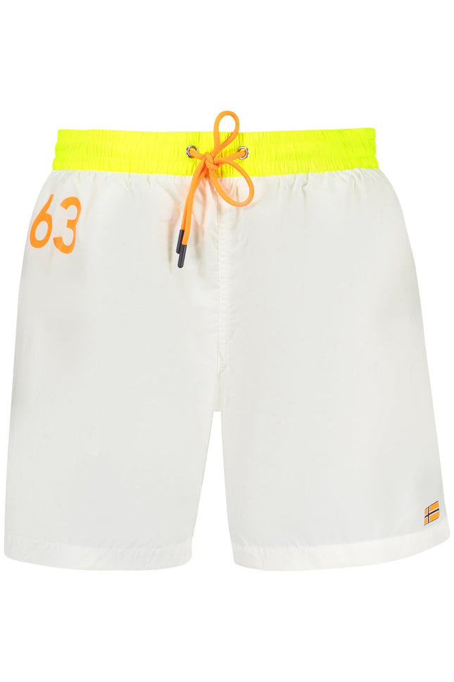 NORWAY 1963 Badeboxer Herren – Weißes Unterteil-Kostüm mit Logo-Print