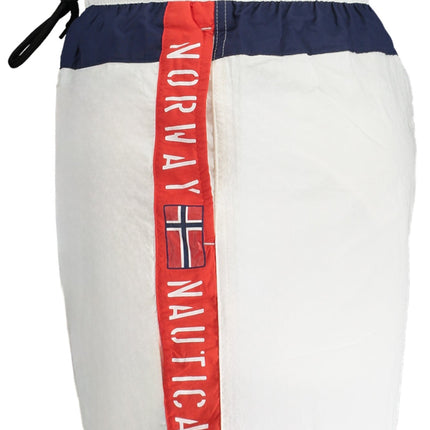 NORWAY 1963 Badehose Herren – Gelbe Schwimmboxer mit Logo-Print und Gesäßtasche