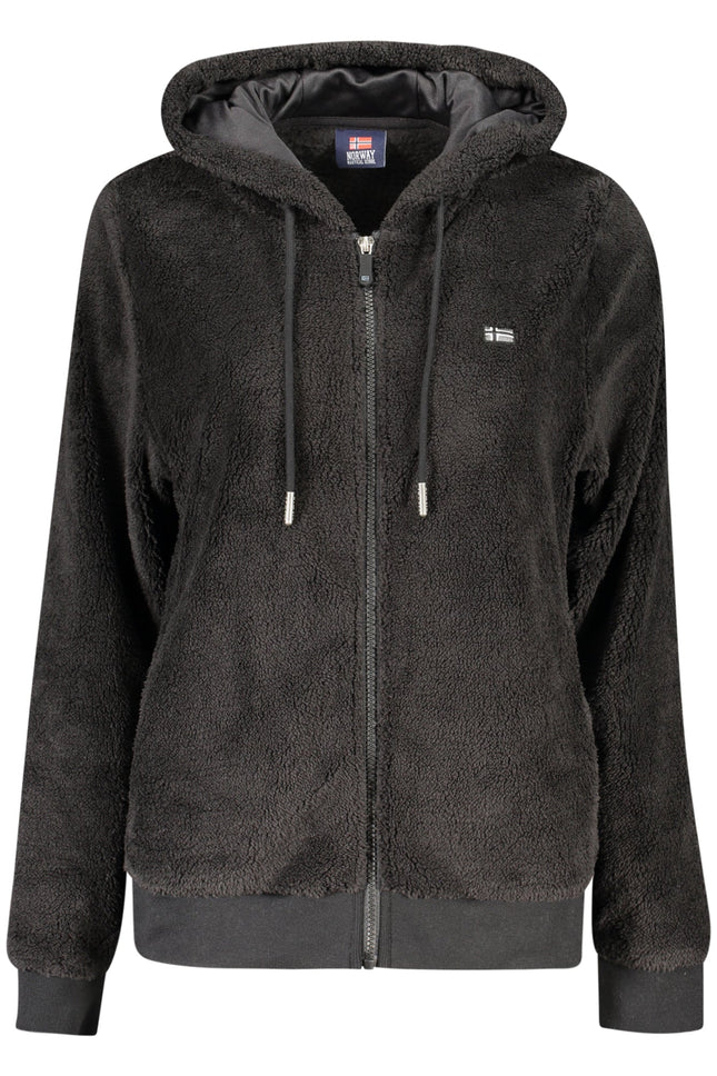 NORWAY 1963 Damen Jacke schwarz – Kapuzenjacke mit Stickerei für Herbst/Winter