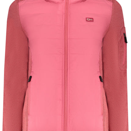 NORWAY 1963 Rosa Damenjacke mit Fleecefutter – Warme Kapuzenjacke für Herbst/Winter