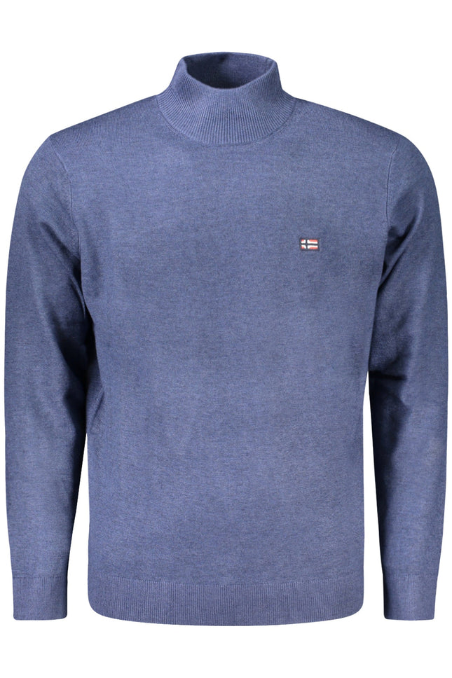 NORWAY 1963 Herrenshirt – Blaues Langarmshirt mit Stickerei für Herbst/Winter