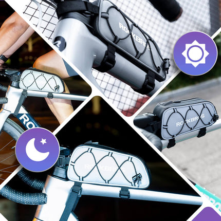 Oberrohrtasche 1 L Vollständig Reflektierend Weiß/Orange (Fahrradtaschen) kaufen bei Linkreich – Jetzt entdecken!