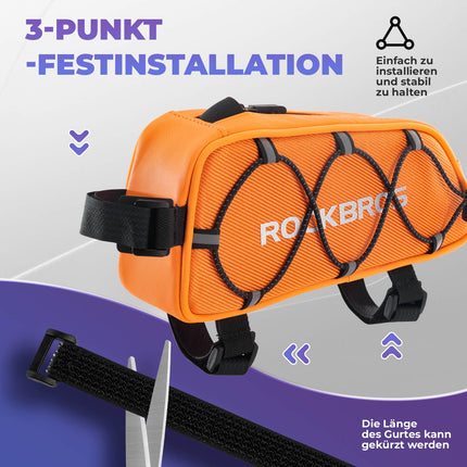 Oberrohrtasche 1 L Vollständig Reflektierend Weiß/Orange (Fahrradtaschen) kaufen bei Linkreich – Jetzt entdecken!