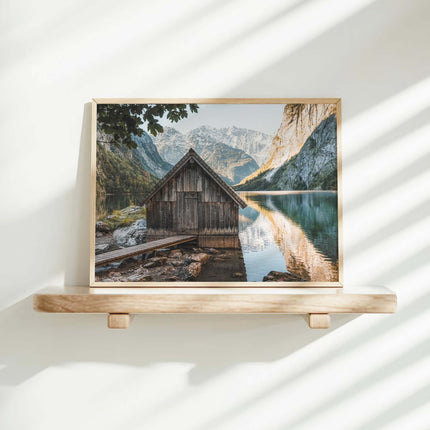 Obersee Boathouse, Bavaria – Fine Art Alpine Wall Print