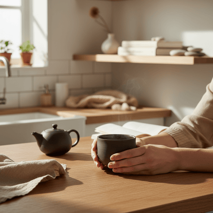OCHA Teetasse grau/schwarz