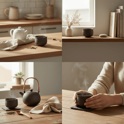 OCHA Teetasse grau/schwarz