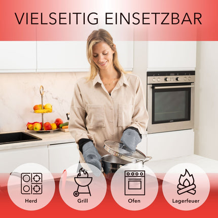 Ofenhandschuhe aus Silikon Fäustlinge - Grau (Ofenhandschuhe) kaufen bei Linkreich – Jetzt entdecken!