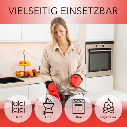 Ofenhandschuhe aus Silikon Fäustlinge - Rot (Ofenhandschuhe) kaufen bei Linkreich – Jetzt entdecken!