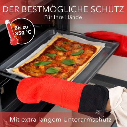 Ofenhandschuhe aus Silikon Fäustlinge - Rot (Ofenhandschuhe) kaufen bei Linkreich – Jetzt entdecken!