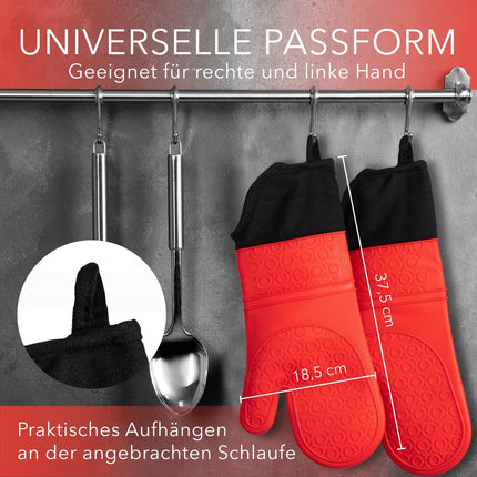 Ofenhandschuhe aus Silikon Fäustlinge - Rot (Ofenhandschuhe) kaufen bei Linkreich – Jetzt entdecken!