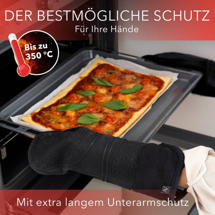 Ofenhandschuhe aus Silikon Fäustlinge - Schwarz (Ofenhandschuhe) kaufen bei Linkreich – Jetzt entdecken!