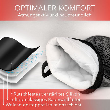 Ofenhandschuhe aus Silikon Fäustlinge - Schwarz (Ofenhandschuhe) kaufen bei Linkreich – Jetzt entdecken!