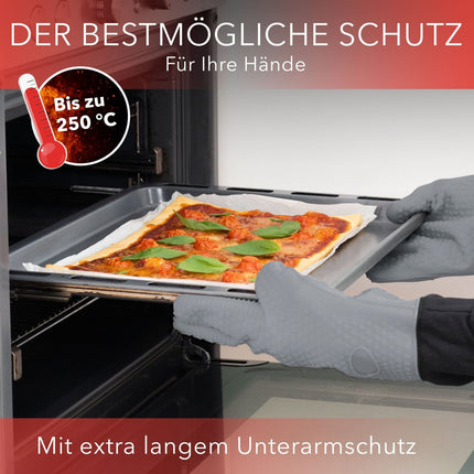 Ofenhandschuhe aus Silikon mit Fingern - Grau (Ofenhandschuhe) kaufen bei Linkreich – Jetzt entdecken!