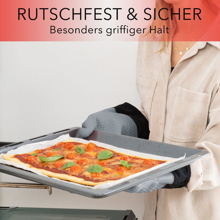 Ofenhandschuhe aus Silikon mit Fingern - Grau (Ofenhandschuhe) kaufen bei Linkreich – Jetzt entdecken!