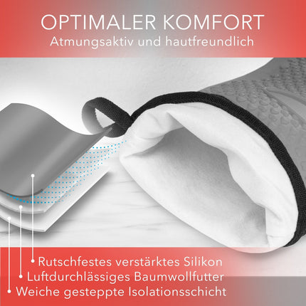 Ofenhandschuhe aus Silikon mit Fingern - Grau (Ofenhandschuhe) kaufen bei Linkreich – Jetzt entdecken!