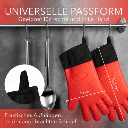 Ofenhandschuhe aus Silikon mit Fingern - Rot (Ofenhandschuhe) kaufen bei Linkreich – Jetzt entdecken!
