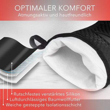 Ofenhandschuhe aus Silikon mit Fingern - Schwarz (Ofenhandschuhe) kaufen bei Linkreich – Jetzt entdecken!