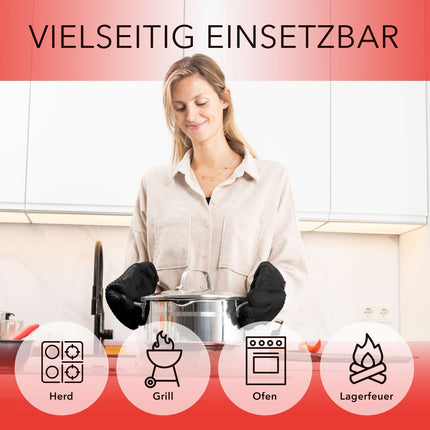 Ofenhandschuhe aus Silikon mit Fingern - Schwarz (Ofenhandschuhe) kaufen bei Linkreich – Jetzt entdecken!