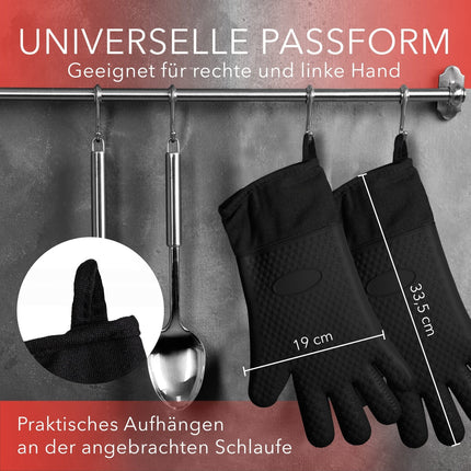 Ofenhandschuhe aus Silikon mit Fingern - Schwarz (Ofenhandschuhe) kaufen bei Linkreich – Jetzt entdecken!