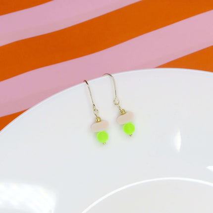 Color Treats Ohrringe Lime mit gold filled Elementen