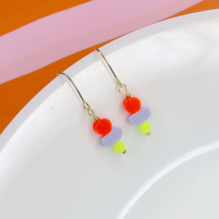 Color Treats Ohrringe neon mit gold filled Elementen