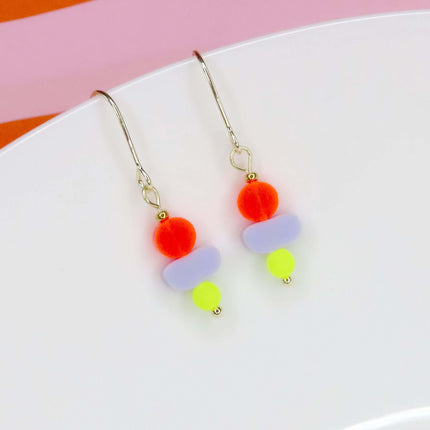 Color Treats Ohrringe neon mit gold filled Elementen
